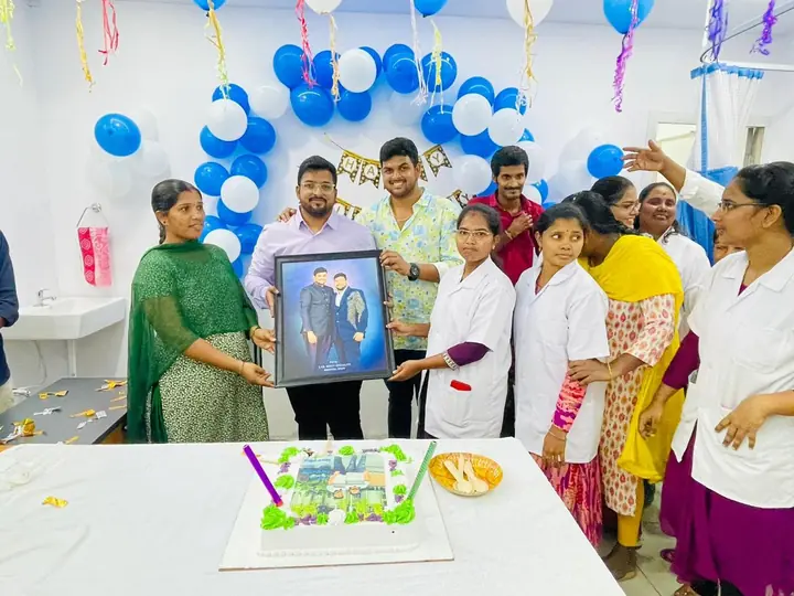 LVR Hospital team members sharing a celebration