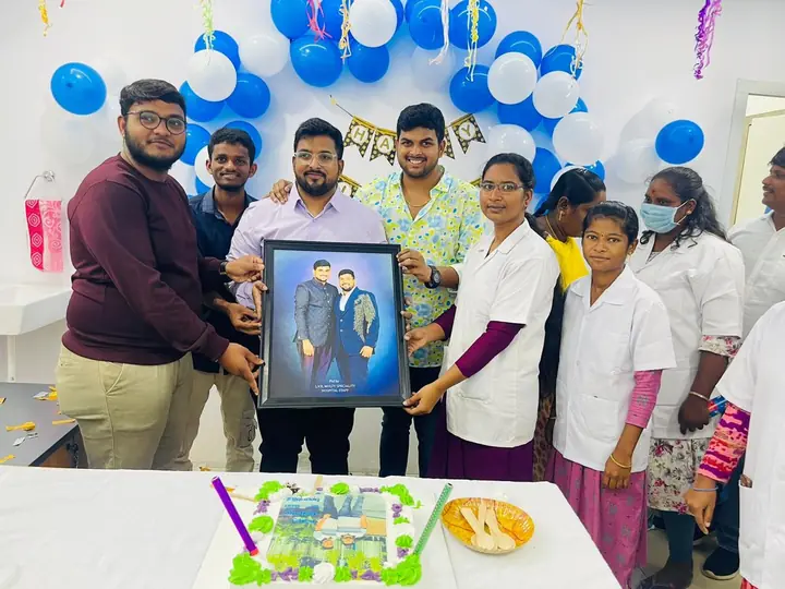 LVR Hospital team members sharing a celebration