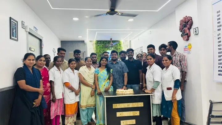 LVR Hospital team members sharing a celebration